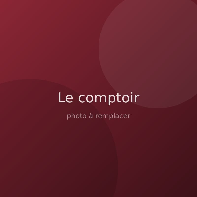 Le comptoir en zinc et l'ardoise du jour